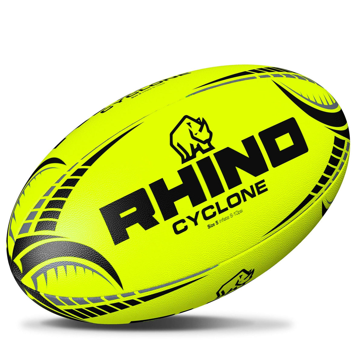 Rhino Fluorescent Cyclone Practice Rugby Ball - Durable, High