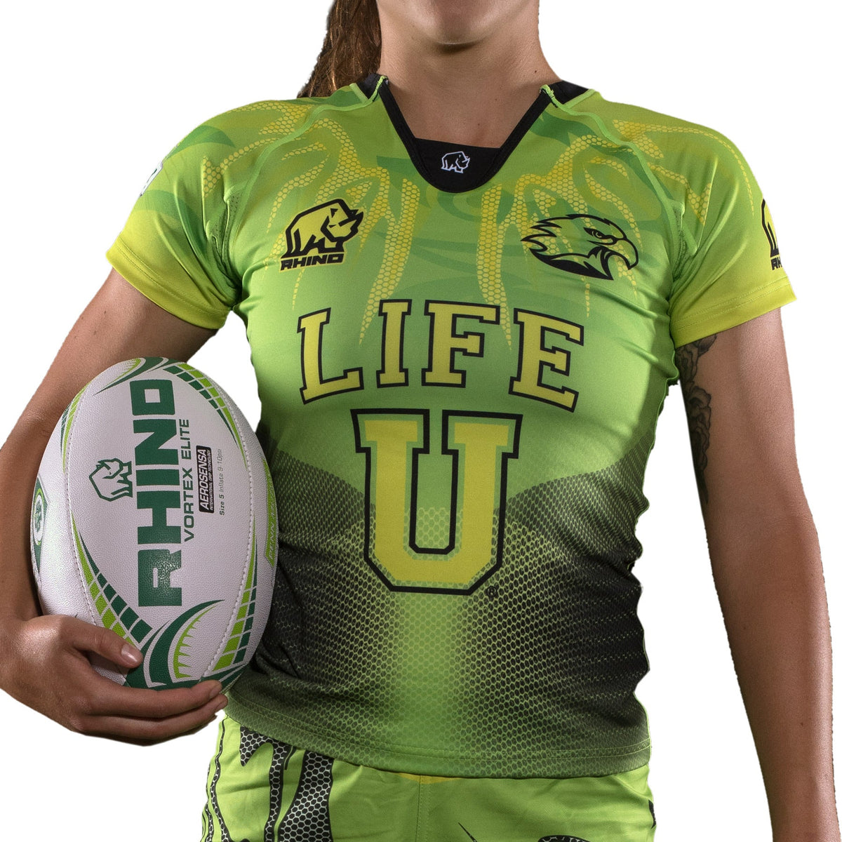 Custom Women's Rugby Jersey Performance Fit Sublimated Rhino