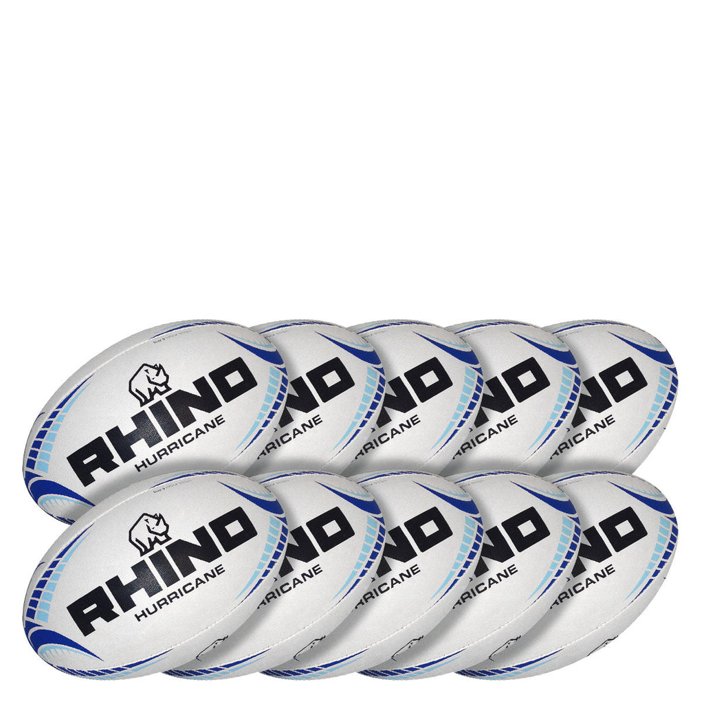 10pc Hurricane Practice Rugby Ball Bundle 