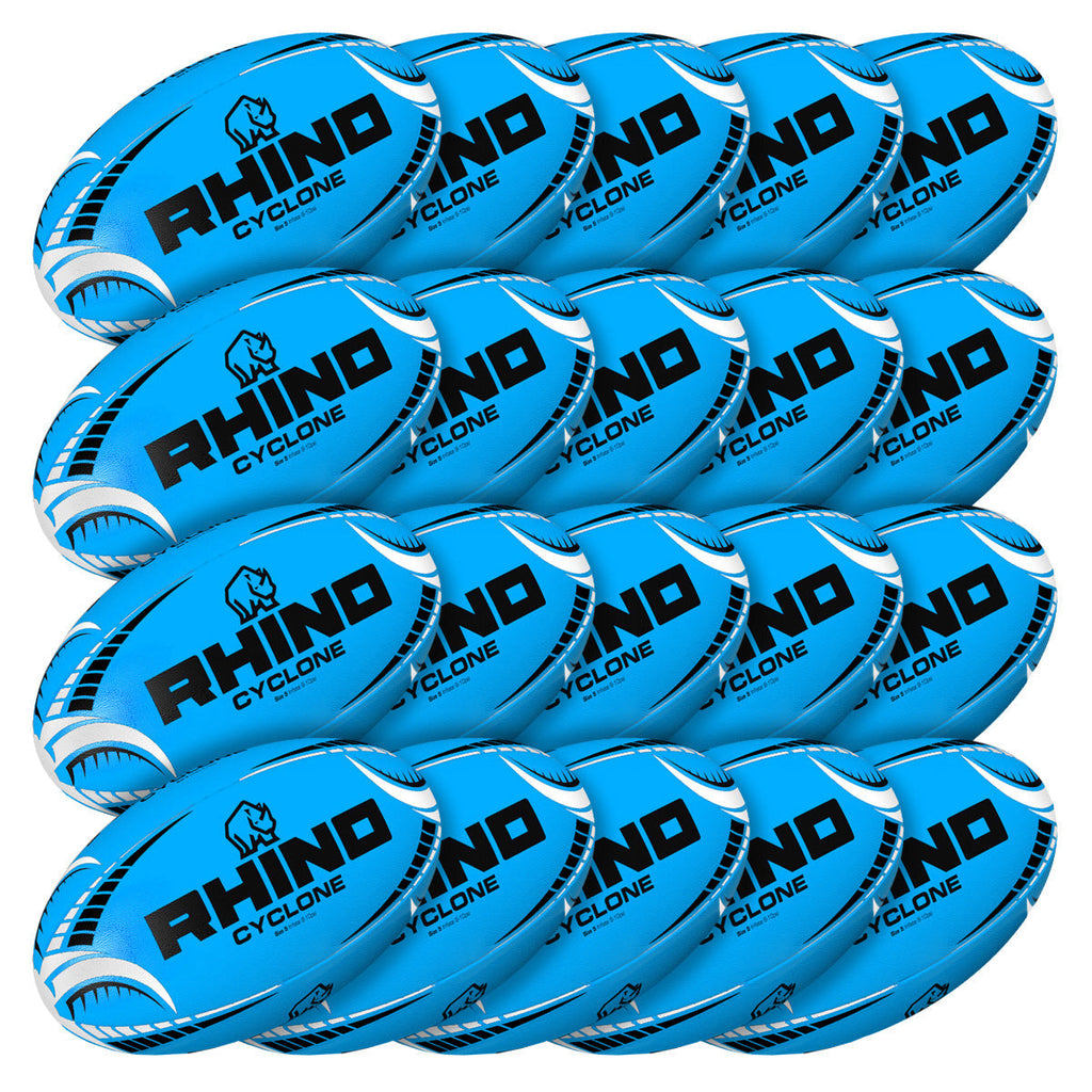 20pc Fluorescent Cyclone Practice Rugby Ball Bundle – High-Visibility ...