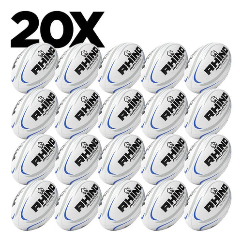 20pc Rhino Avalanche Training Rugby Ball Bundle with Bag Size 5 RR3920