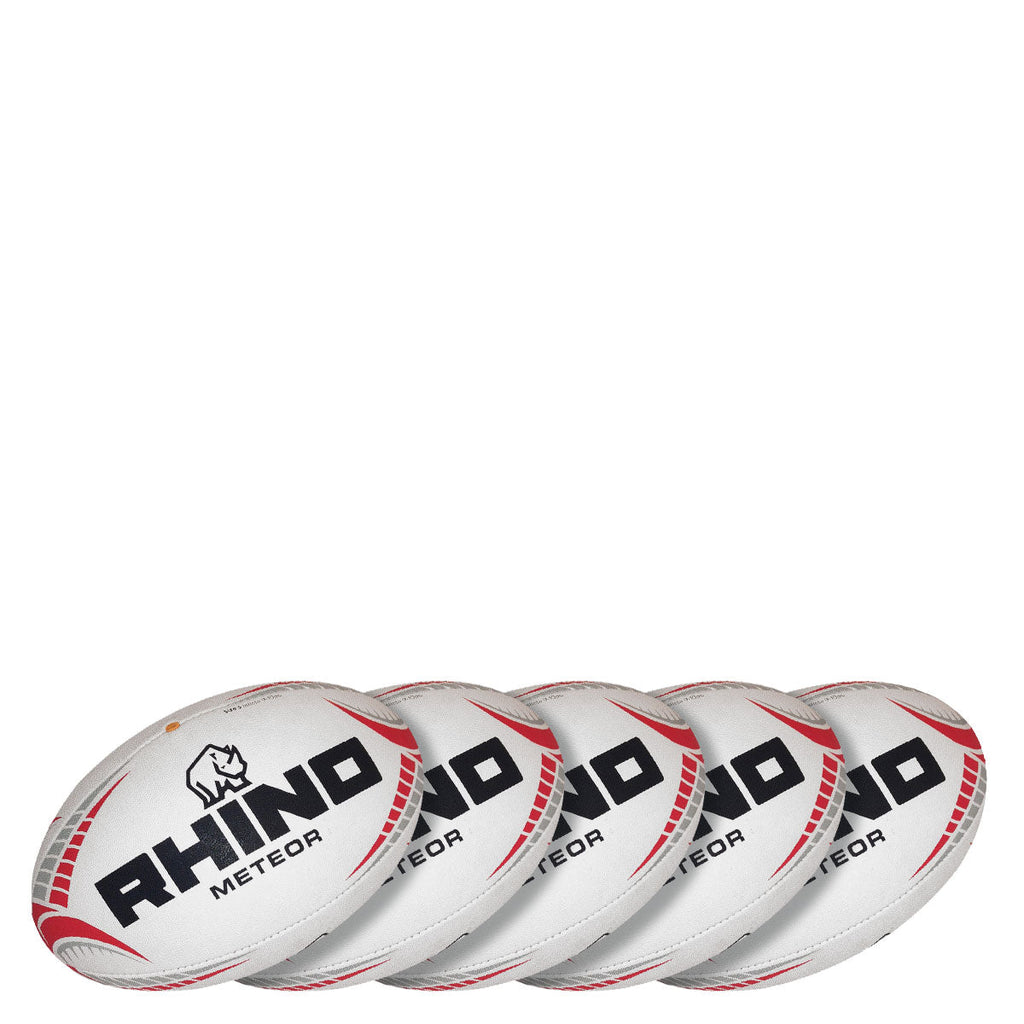 Rhino Rugby-5pc Meteor Match Rugby Ball Bundle-