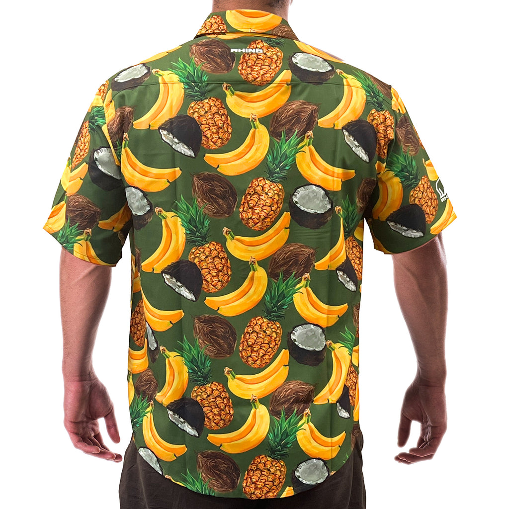 Rhino Saturday Social Button Down Shirt - Banana Coco Loco 