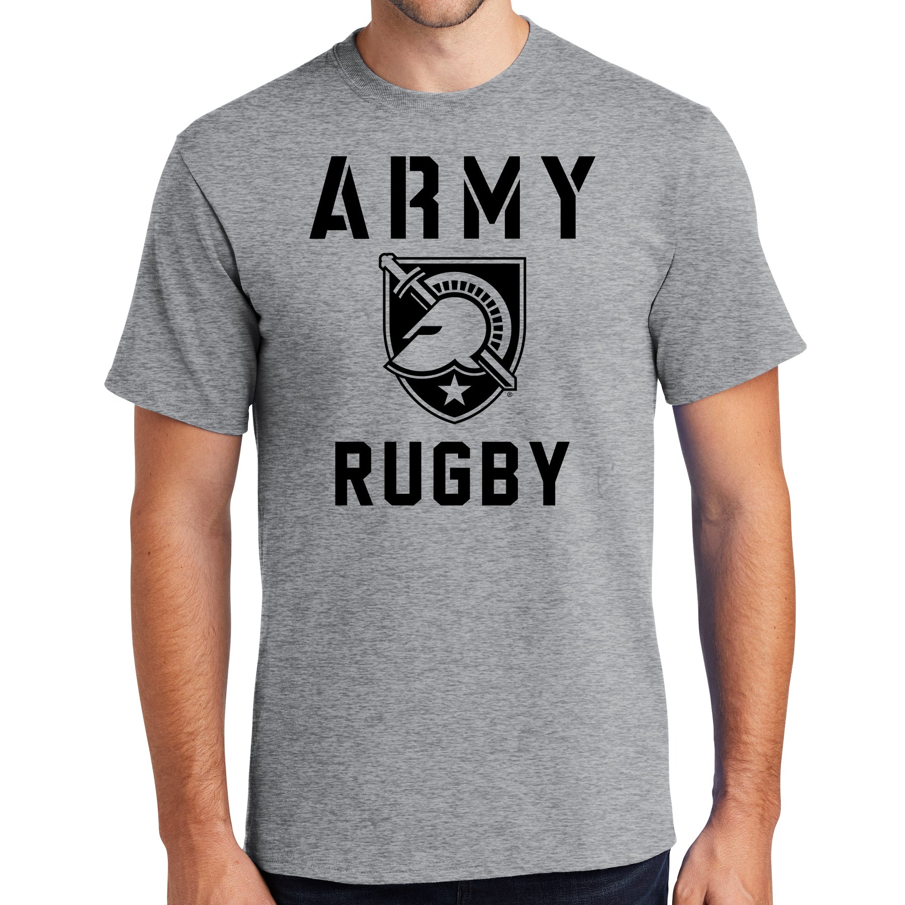 Rhino CRC Army Rugby 100% Cotton Tee Shirt - Athletic Heather