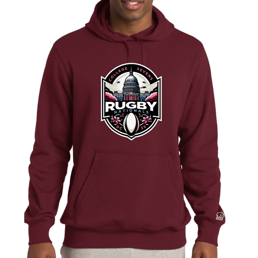 CRC Rugby Nat Capitol Bldg logo Cotton Hoodie - Maroon