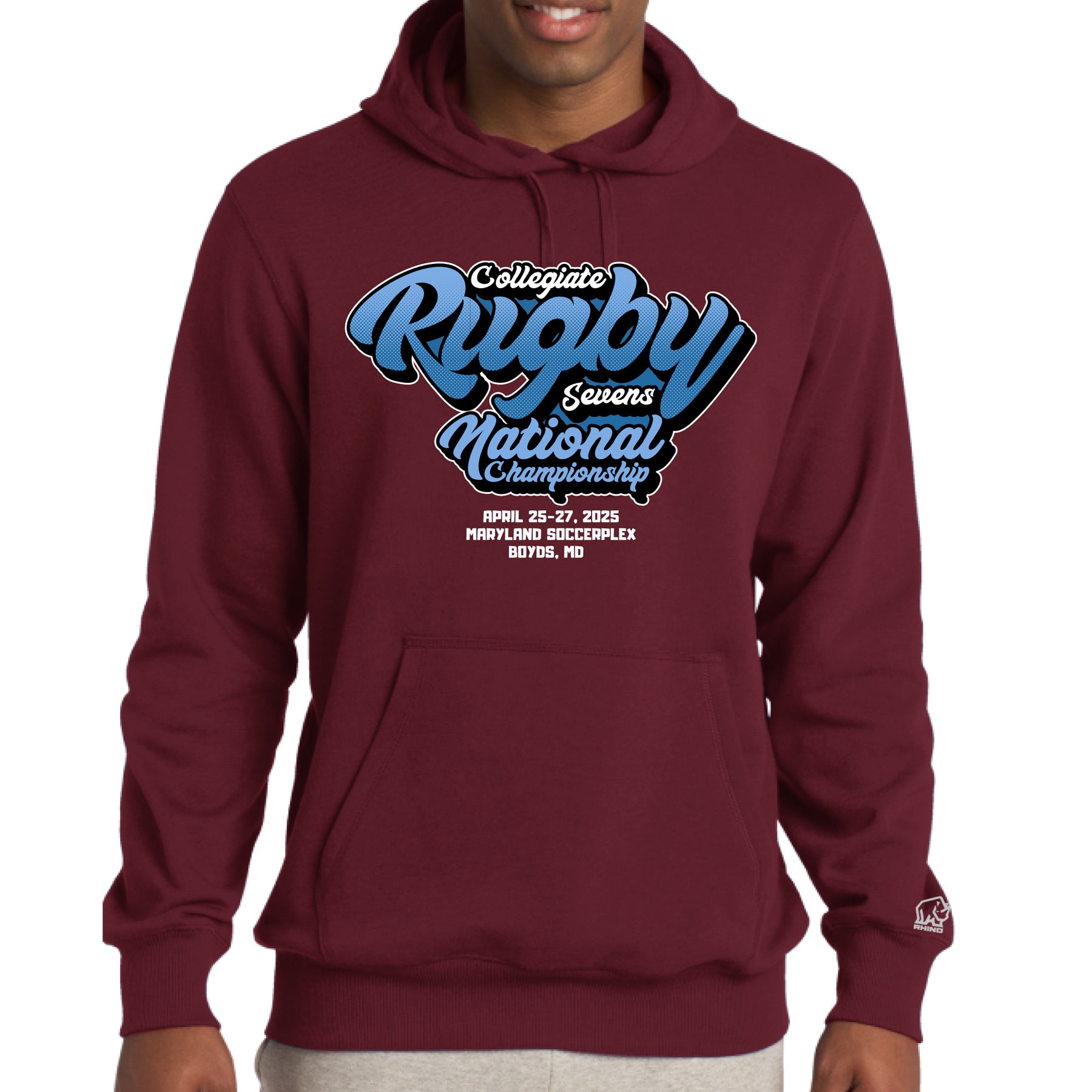 CRC Collegiate Rugby Notational Championship Cotton Hoodie - Maroon