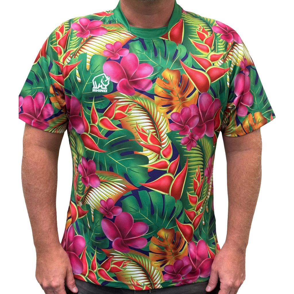 Rhino Rugby Saturday Social Sublimated Aerolite Jersey - Floral Fireworks