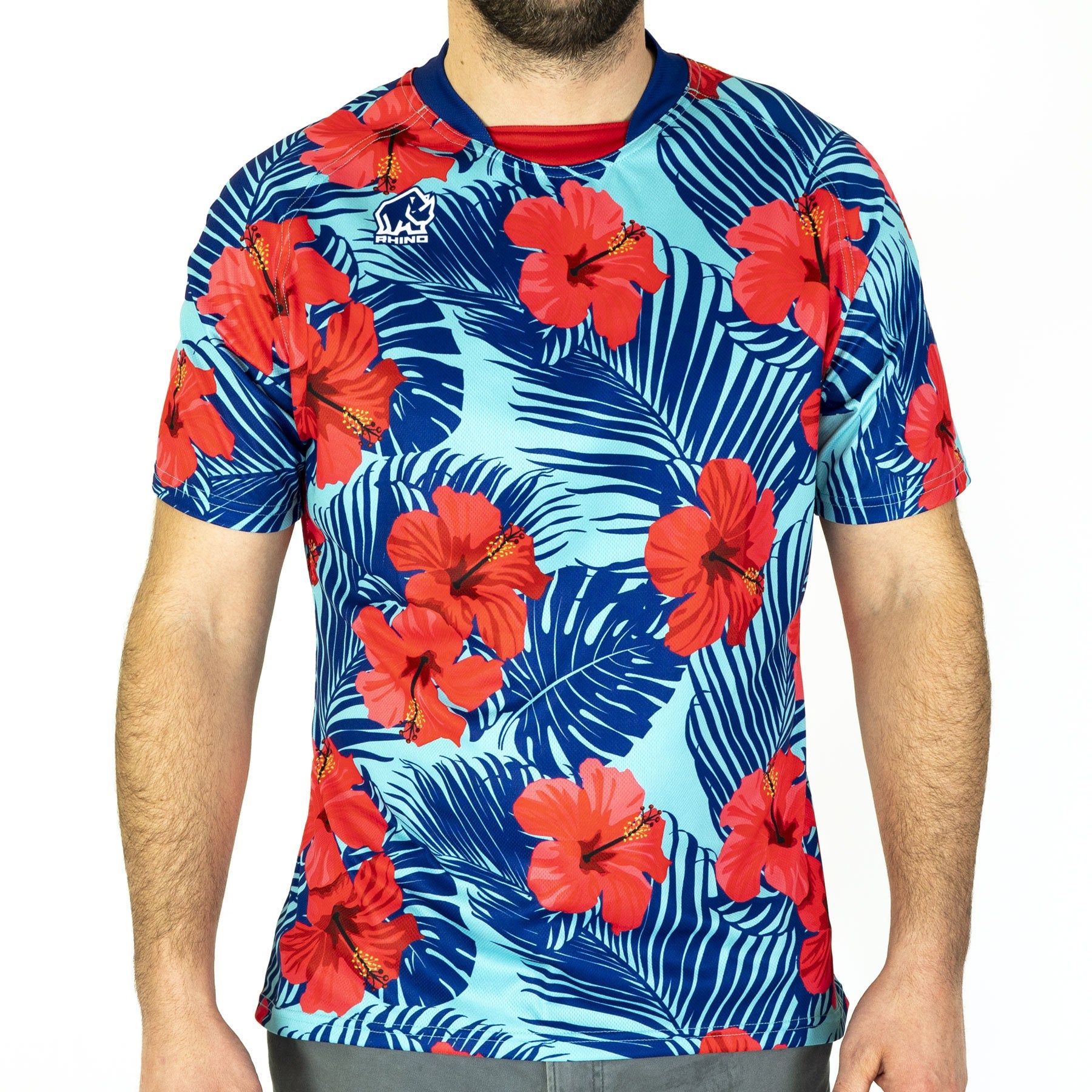 Rhino Aerolite Jersey - Hibiscus Fluro Blue