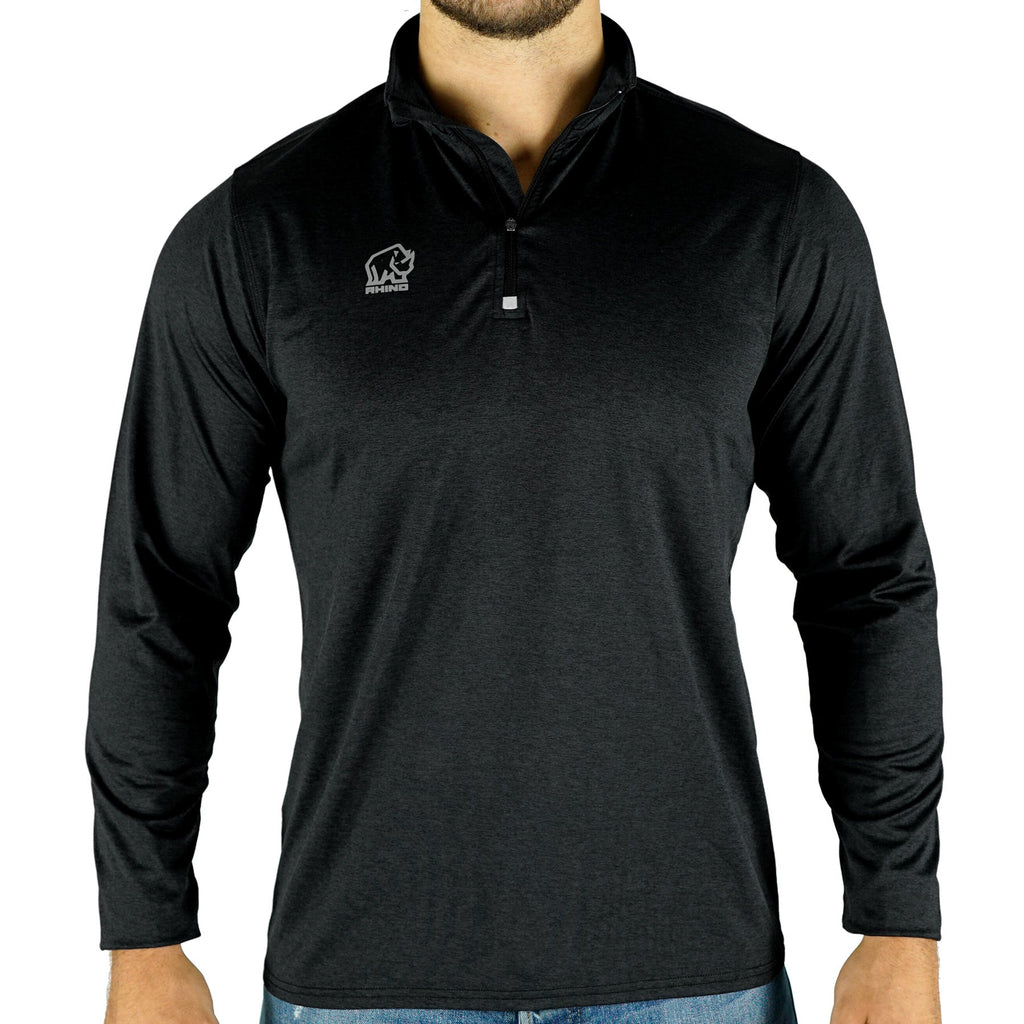 Rhino L/S Marl Quarter Zip Black