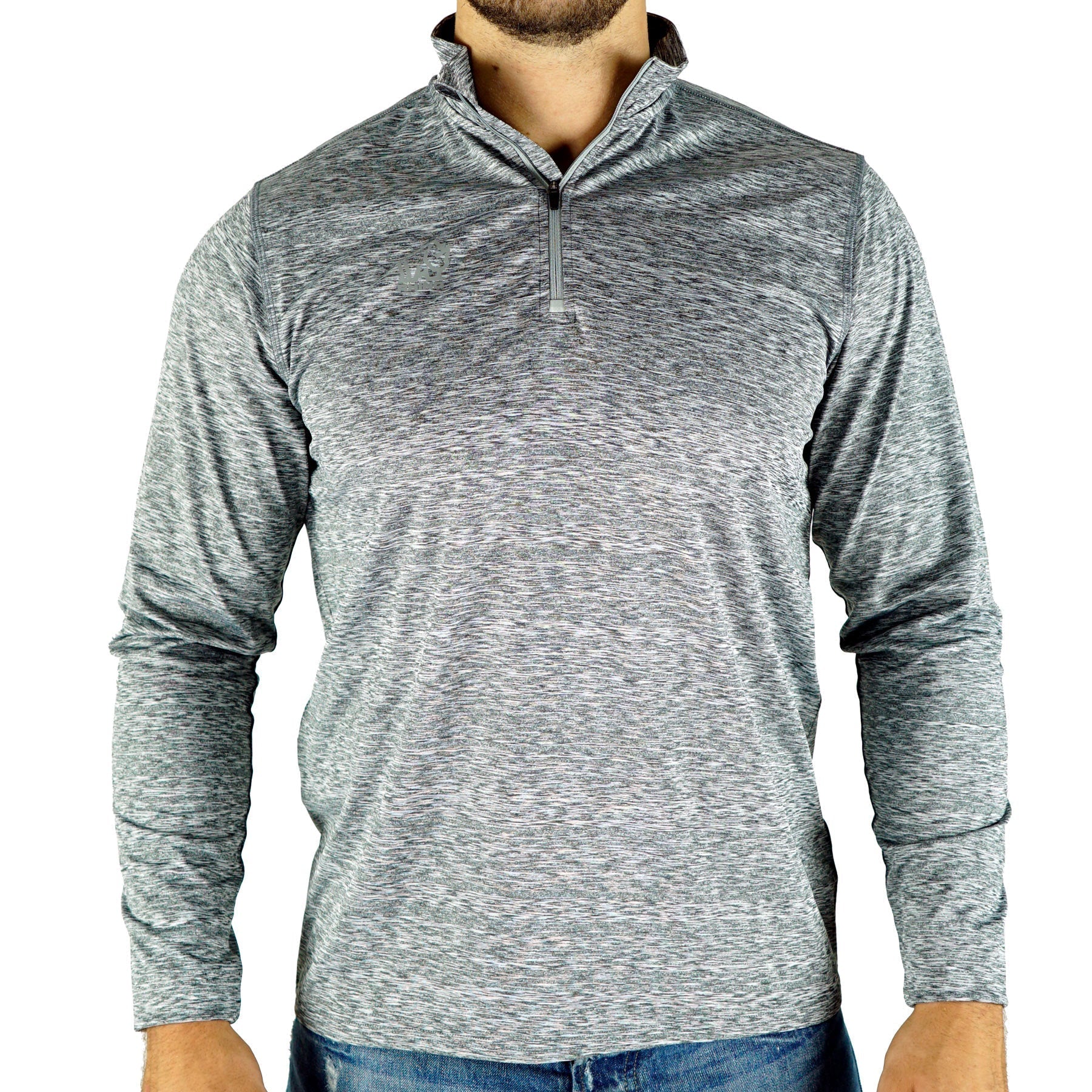 Rhino L/S Marl Quarter Zip Gray