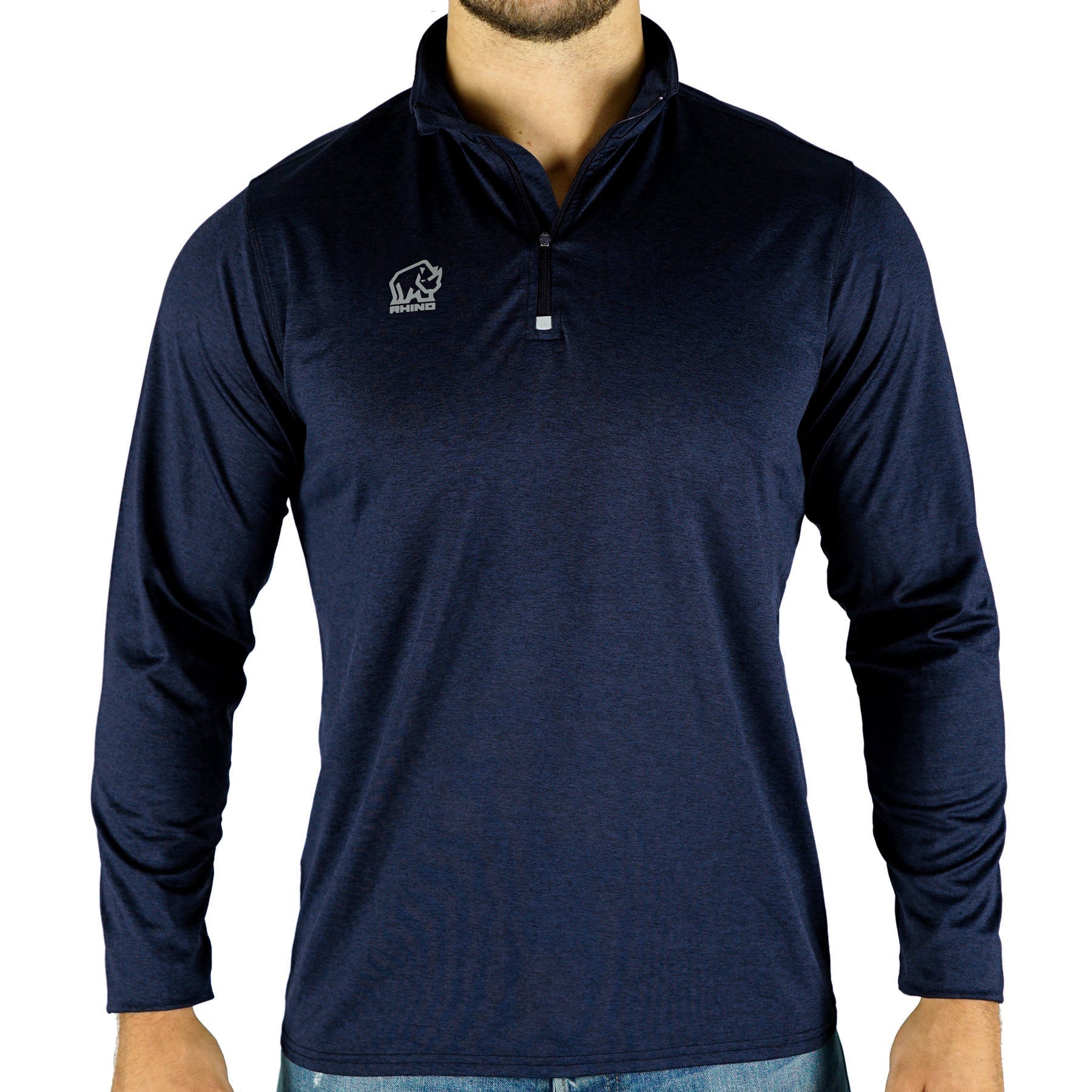 Rhino L/S Marl Quarter Zip Navy