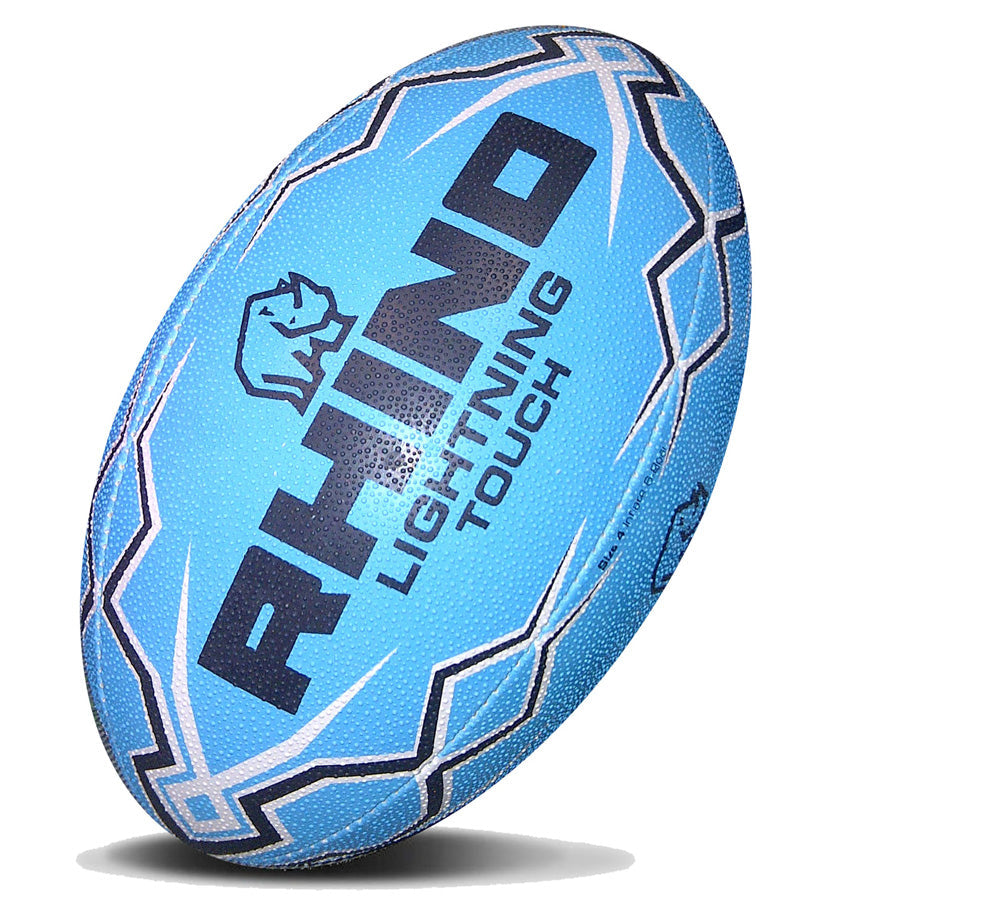 Rhino Lightning Touch Rugby Ball Blue