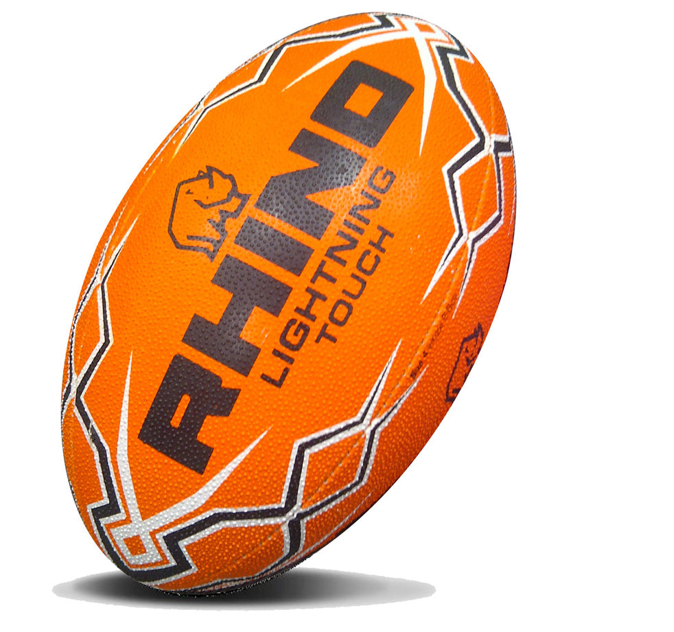 Rhino Lightning Touch Rugby Ball Orange
