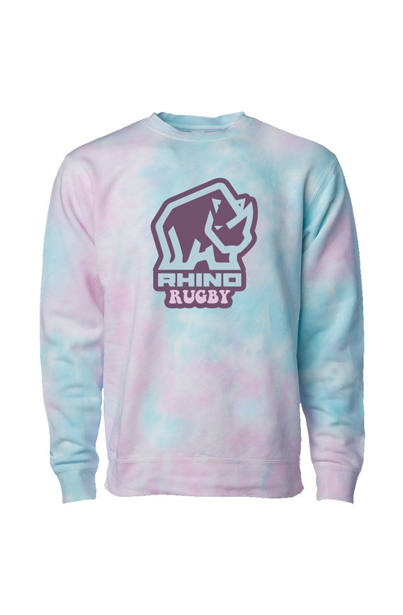 Rhino Rugby Cotton Candy Crew Neck Sweatshirt Cotton Candy Tie Dye
