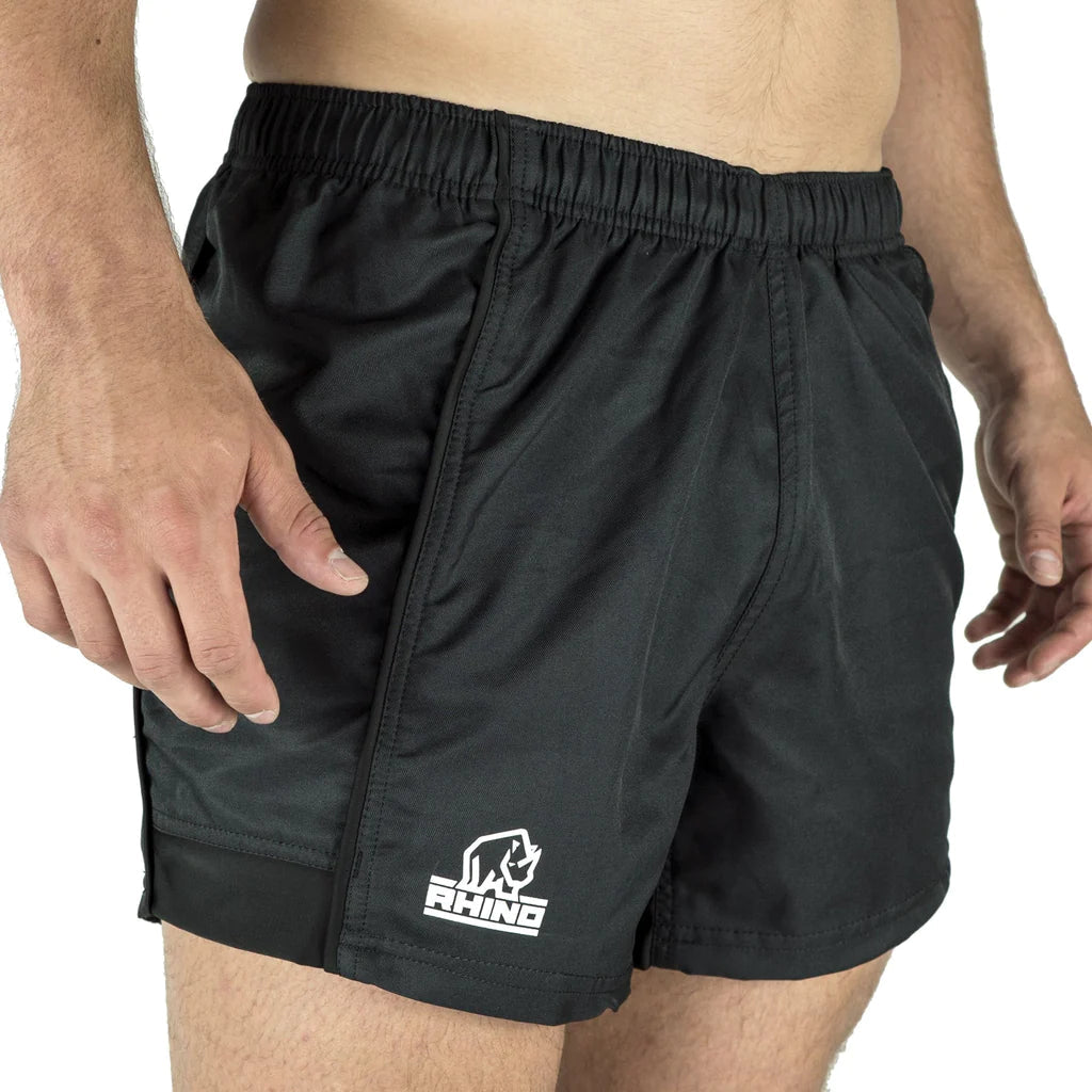Rhino Rugby Performance Game Shorts-Black-M-RR-T7601-M