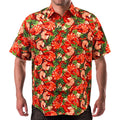 Rhino Saturday Social Button Down Shirt - Shrimp Special Orange