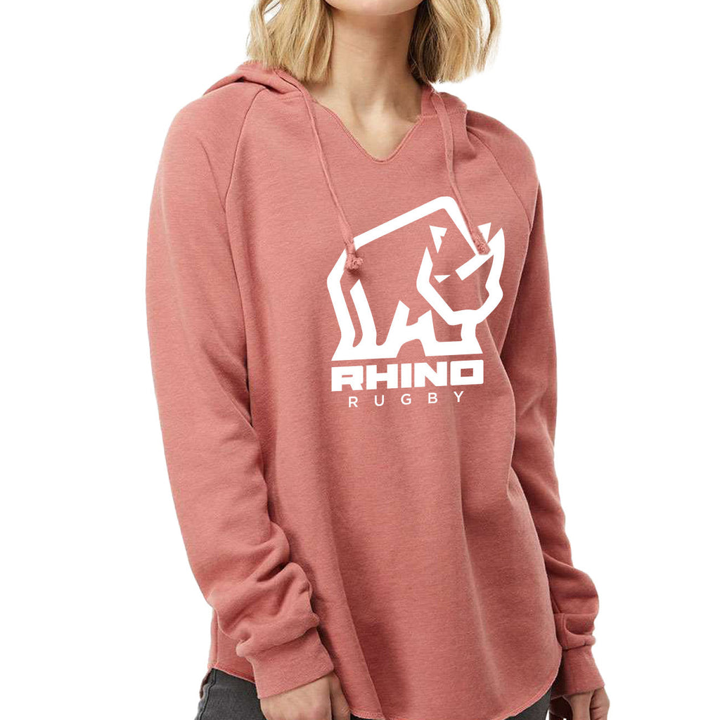 Rhino Women's Lightweight Wash Hooded Sweatshirt-Dusty Rose
