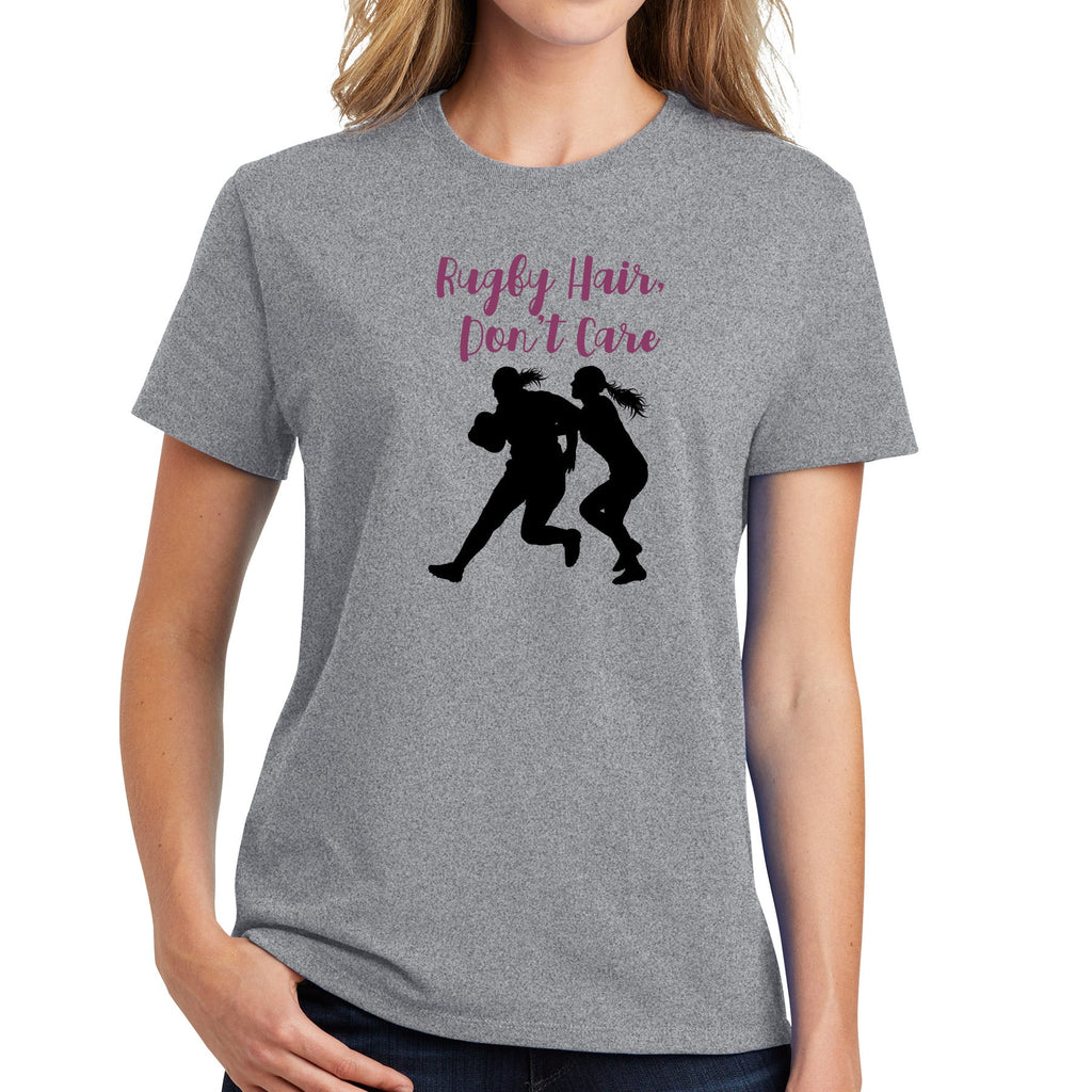 Rugby Hair Don’t Care Women’s Cotton Tee Shirt White