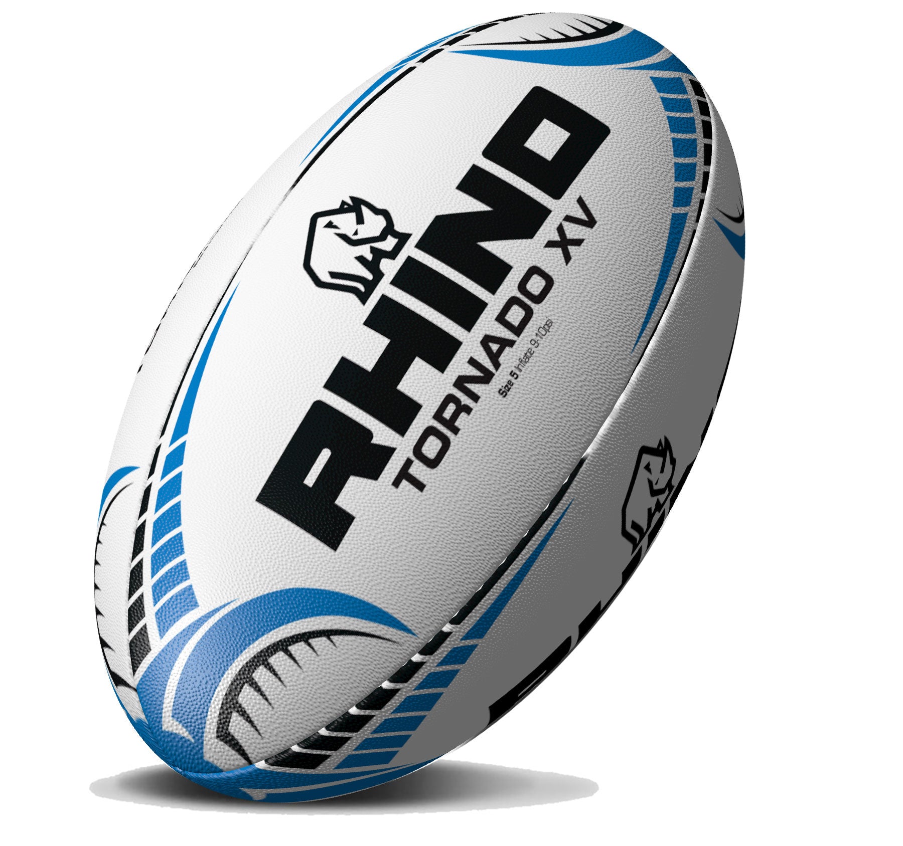 Ballon De Rugby Rhino White Tornado XV - Match Et Entraînement, Taille 5 Mixte - 1